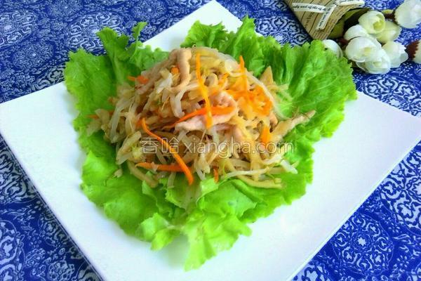 豆芽肉丝焖饼