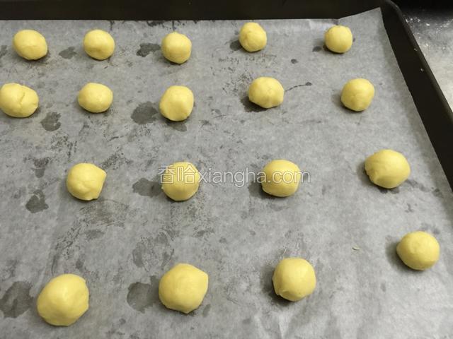 搓圆摆放烤盘