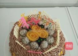 巧克力奶油霜水果蛋糕的做法图解8