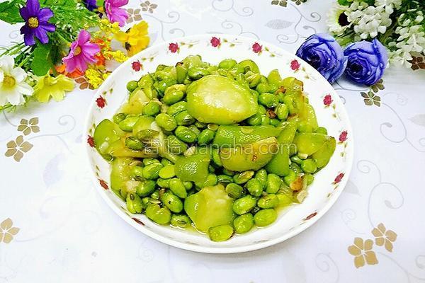 丝瓜炒毛豆