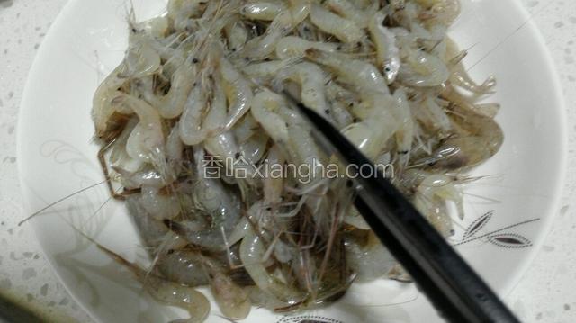 小河虾剪掉触须和头顶上的硬刺