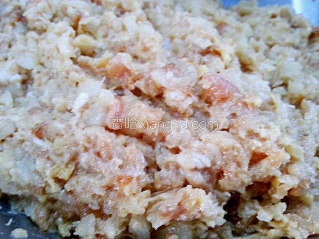 饺子馅拌好了