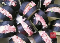 油炸茄子酿肉的做法图解4