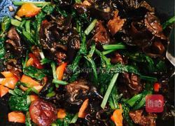 油菜炒木耳的做法图解7