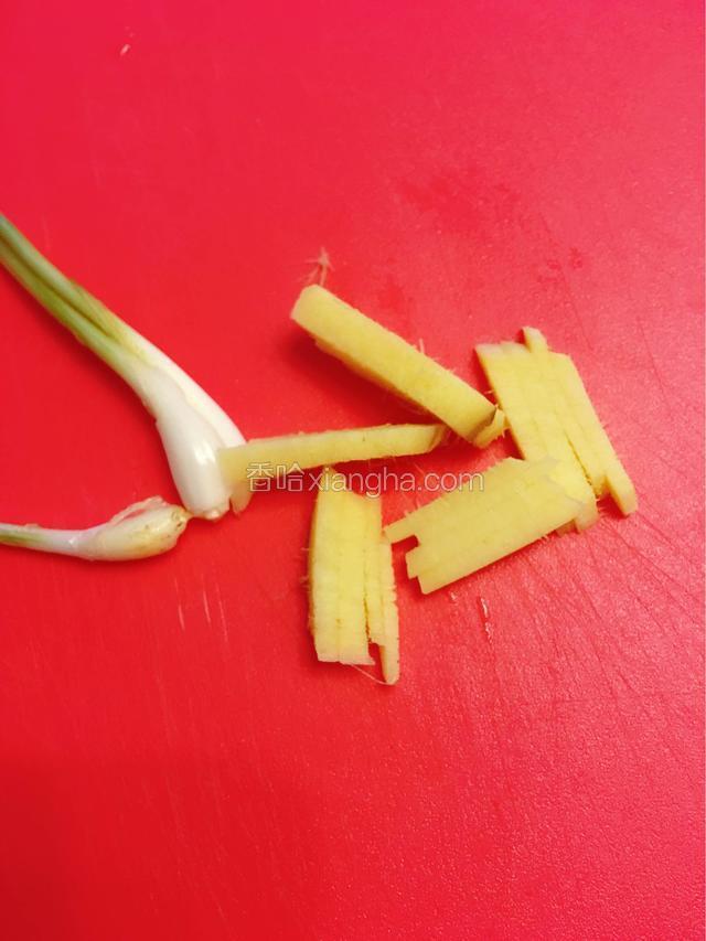将葱姜和炖肉料包准备好，这里炖肉料包我忘记拍了