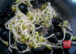 黄豆芽炒木耳的做法图解5