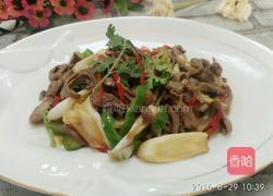 葱爆羊心的做法图解4