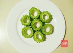 肉馅酿苦瓜的做法图解3
