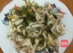 鱿鱼炒咸菜的做法图解5