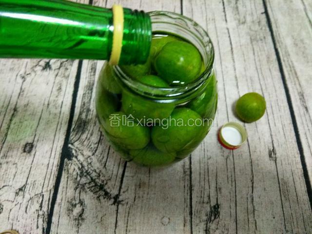 把白酒倒入瓶子中