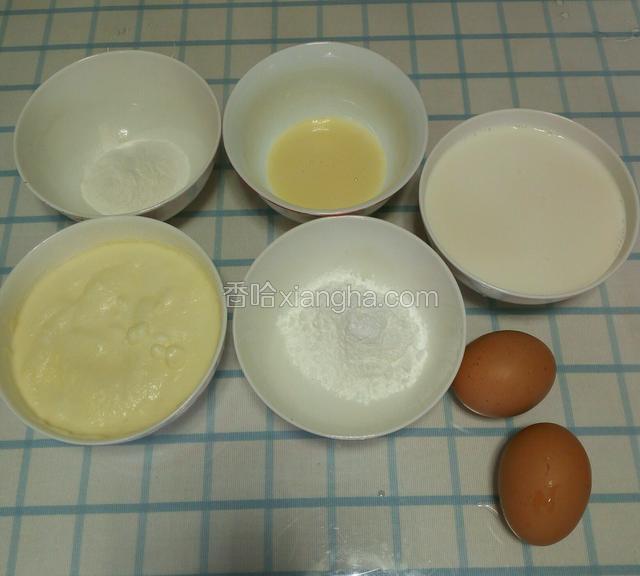 将所需原料称取备好。