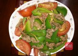 牛肉炒青椒西红柿的做法图解3