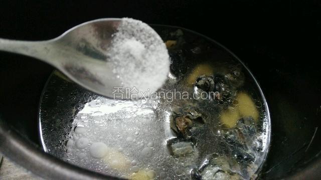 炖煮40分钟后开盖加少许盐调味