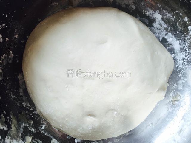 白面用温开水和成光滑的面团，醒半小时。