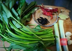 空心菜爆豆鼓的做法图解1