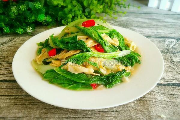 小白菜炒豆筋