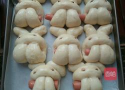 酸奶萌兔火腿面包的做法图解11