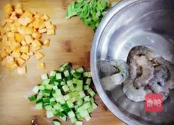 Illustration of how to make shrimp fried rice 1