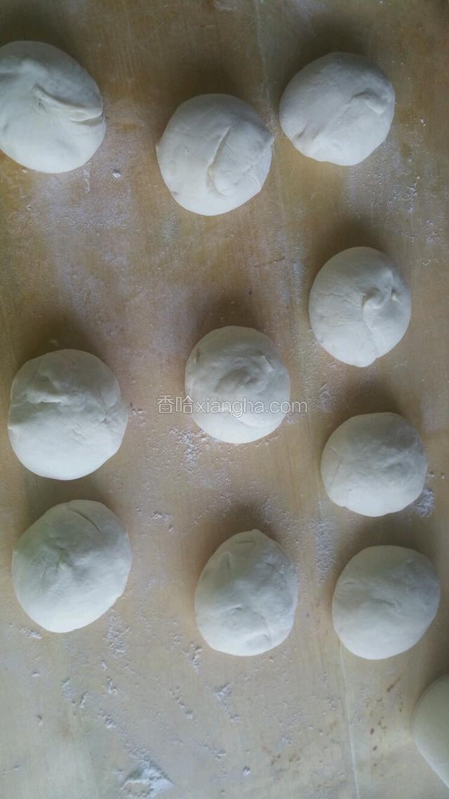 发好的面揉匀分成小份