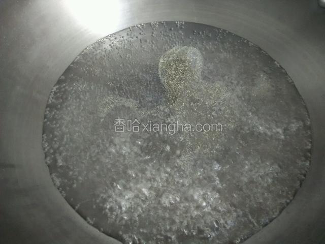 锅里注入水加入两滴食用油。