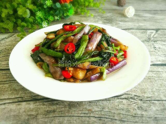 紫苏叶茄子炒豆角