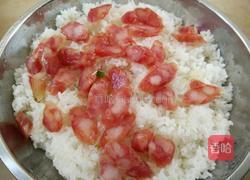 腊肠油菜蒸饭的做法图解3