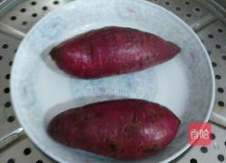蜂蜜牛奶紫薯球的做法图解1