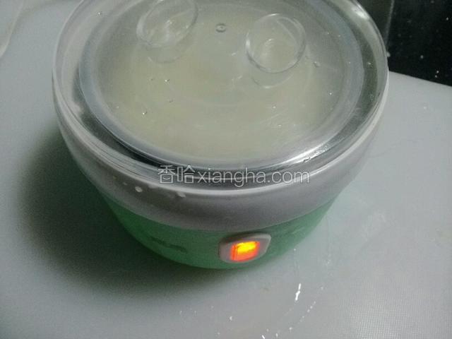 放入酸奶机盖好盖子，通电。