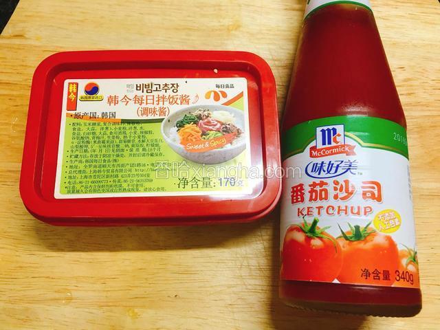 拌饭酱和番茄沙司比例为1:2