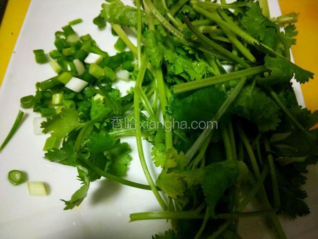 葱花，香菜备用