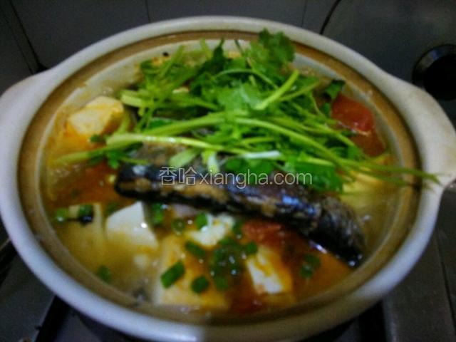 关火，放入香菜，葱花