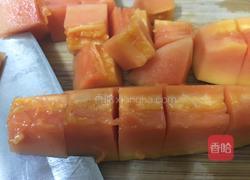 木瓜蒸牛奶的做法图解3