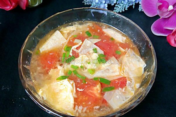 西红柿豆皮汤