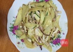 茭白炒鱿鱼的做法图解5