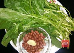菠菜花生的做法图解1