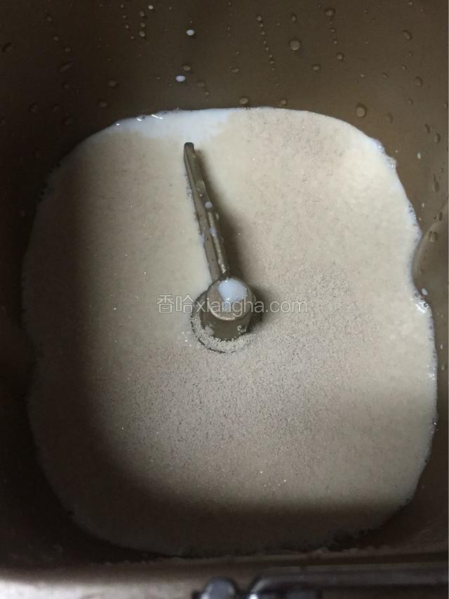 酵母粉用温水化开，加入少许砂糖，静置三分钟左右