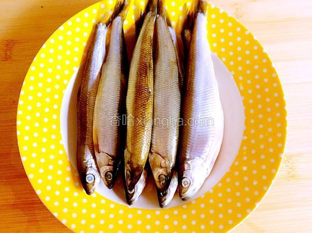 多春鱼洗净（8条先用4条）