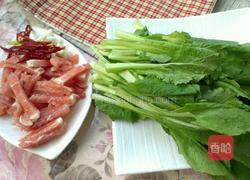 肉炒小白菜的做法图解1
