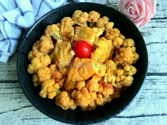 番茄鸡蛋炒花菜