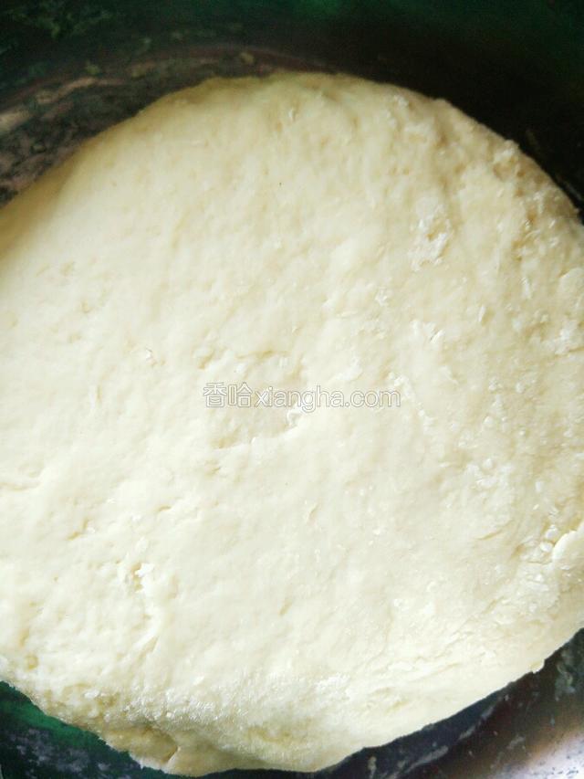 用手和成面团，盖保鲜膜饧30分钟。