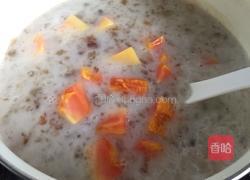 椰汁雪莲子桃胶炖木瓜的做法图解5