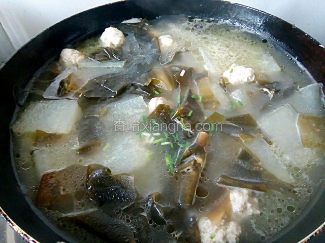 烧开，加盐，鸡精，葱花