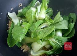 油菜炒虾皮的做法图解4