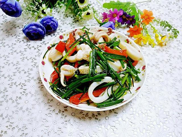 韭苔炒鱿鱼圈