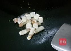 菜心炒肉的做法图解2