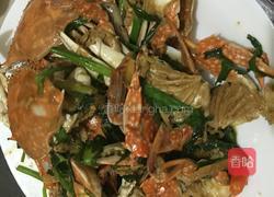 葱爆螃蟹的做法图解4