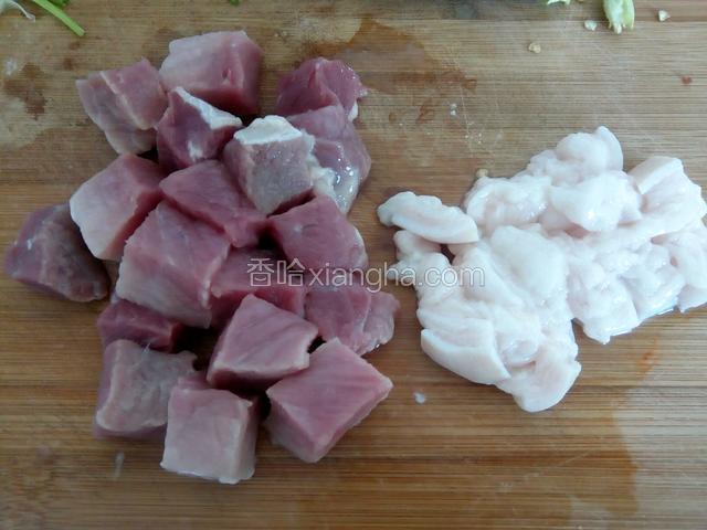 肉洗净沥干切块