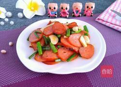 大蒜炒香肠的做法图解7