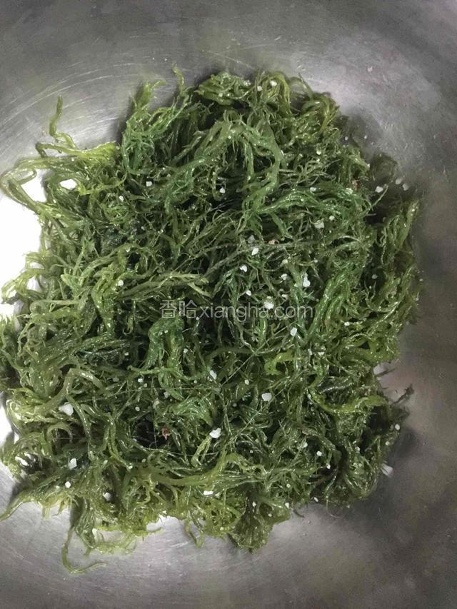 海藻芽放入盆中加入清水洗净