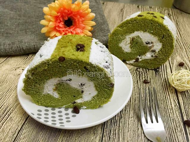 抹茶红豆蛋糕卷
